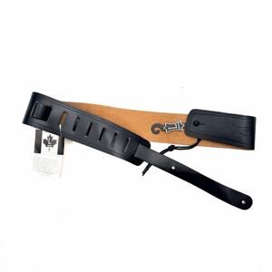 Levy's Leathers 2.5" Wide DM1 Black Leather Guitar Strap 45" End to End